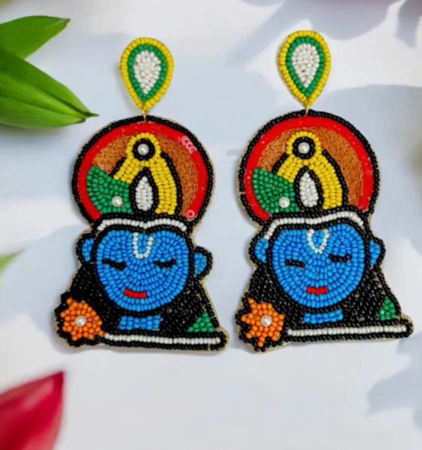 Buy Krishna beaded earrings from Rimberio Fashions - Reseller Bazzar